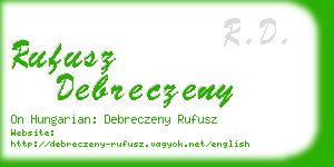 rufusz debreczeny business card